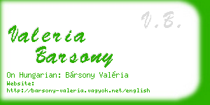 valeria barsony business card